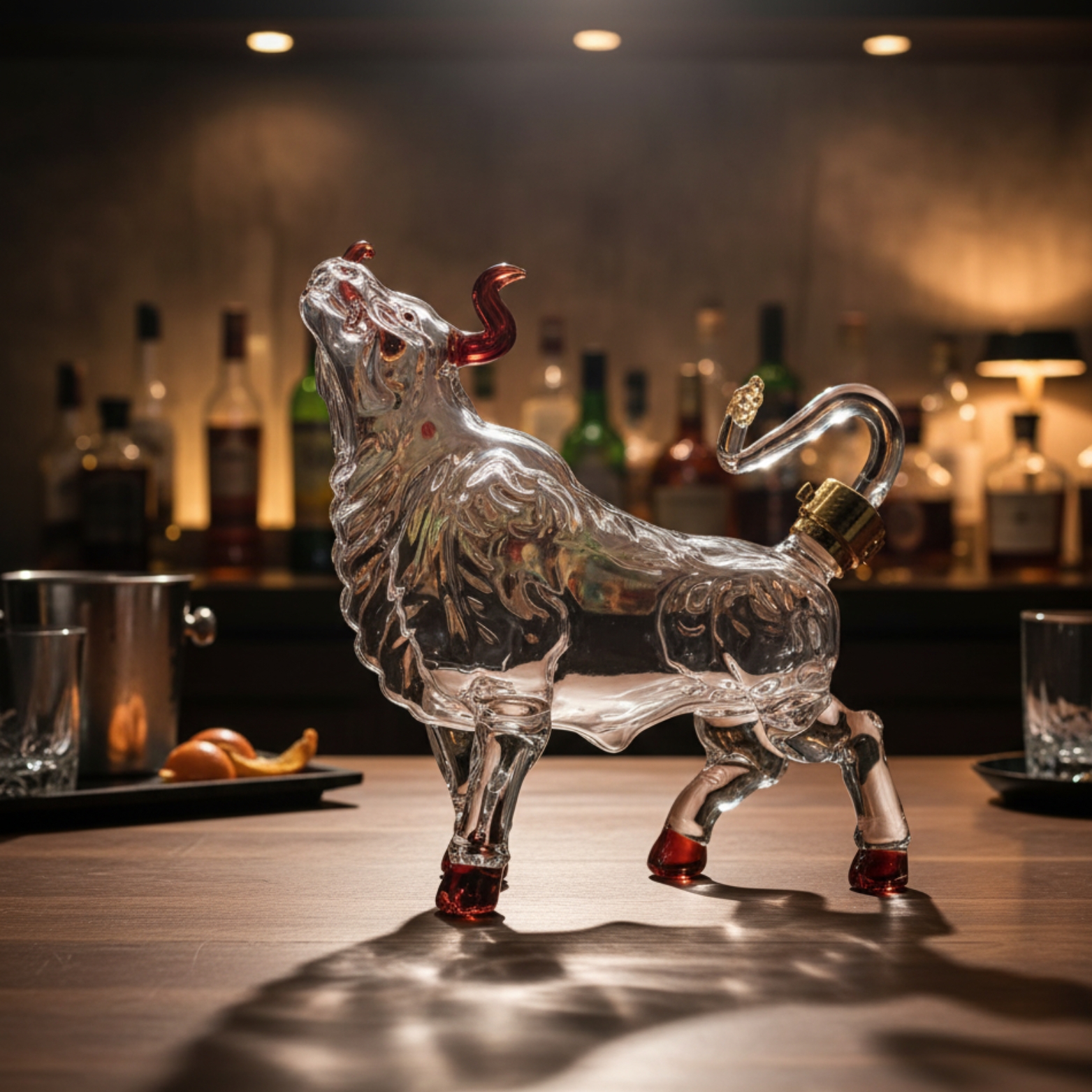 Bull Shaped Wine And Whiskey Decanter