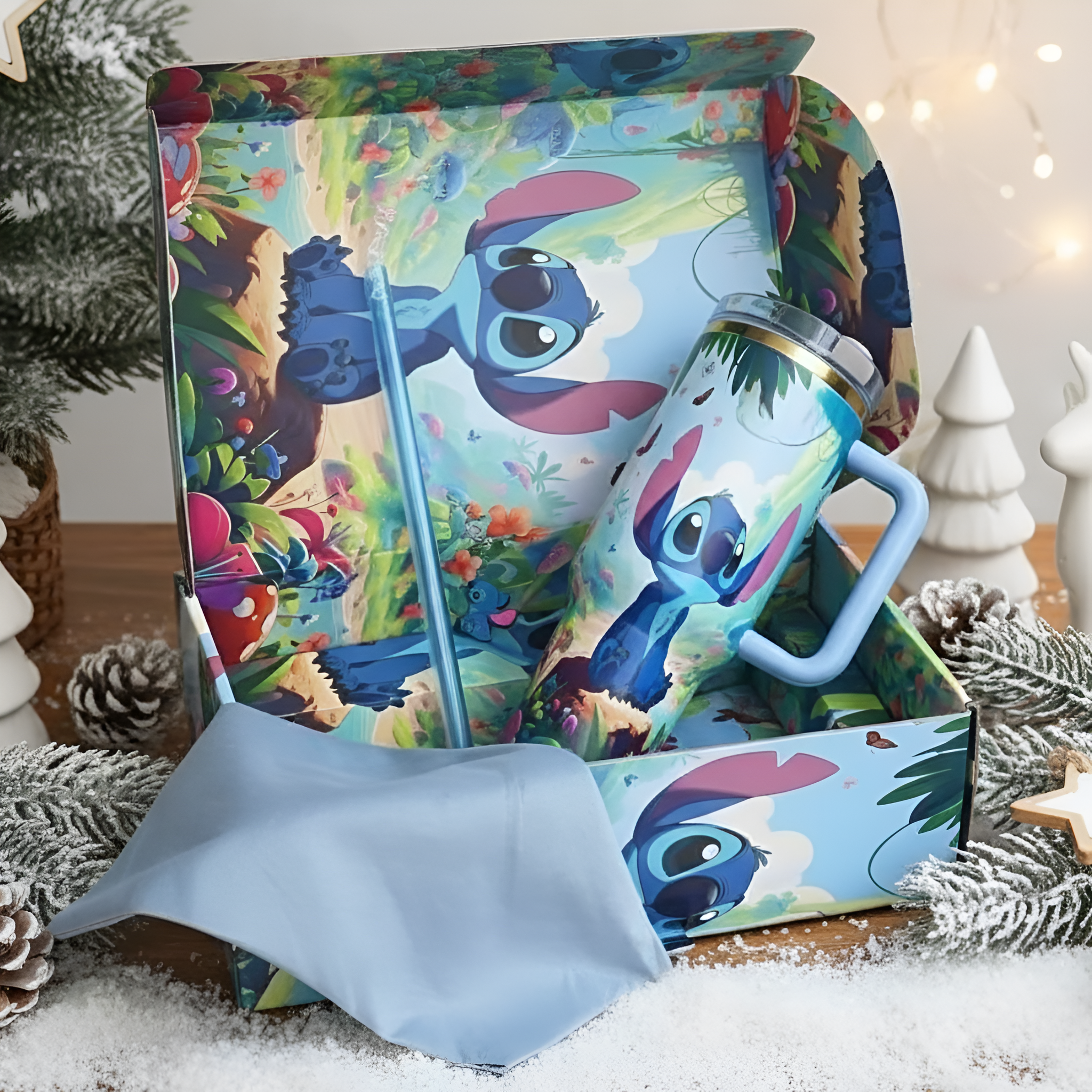 Cartoon Printed 40oz Drink Tumbler For Christmas Holiday Gift