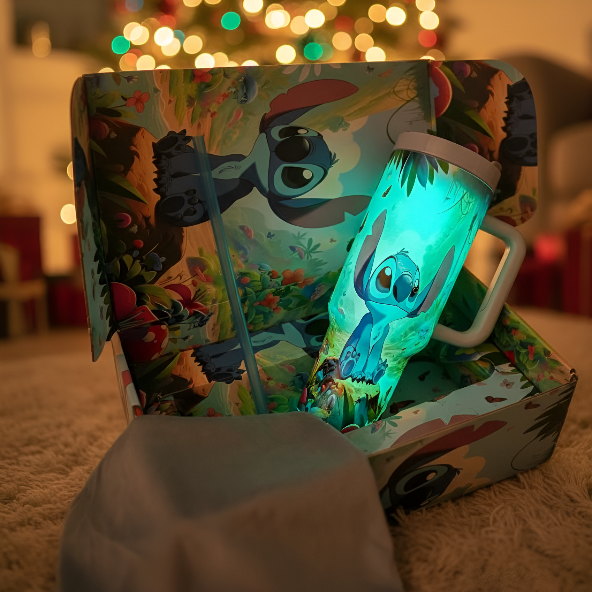 Cartoon Printed 40oz Drink Tumbler For Christmas Holiday Gift