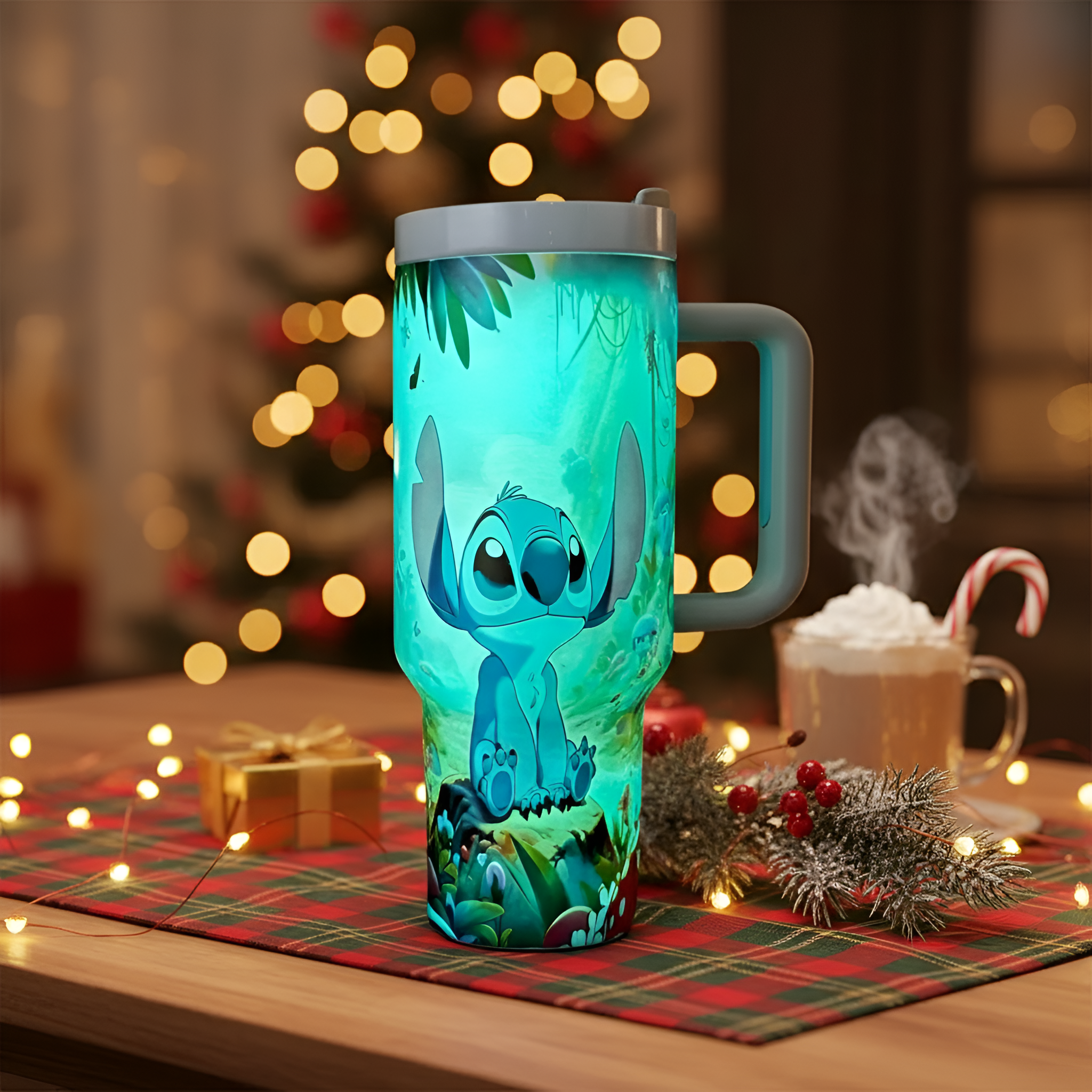 Cartoon Printed 40oz Drink Tumbler For Christmas Holiday Gift