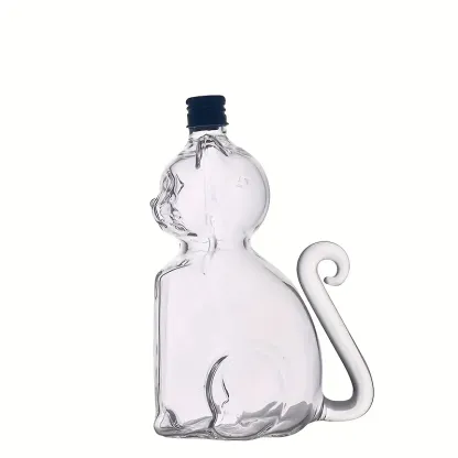 Cat Shaped Glass Wine And Whiskey Decanter
