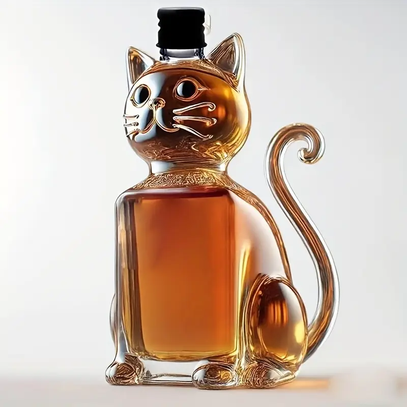 Cat Shaped Glass Wine And Whiskey Decanter