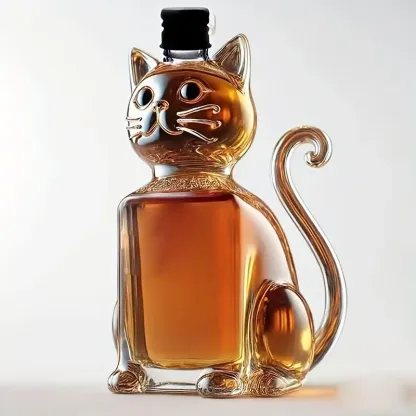 Cat Shaped Glass Wine And Whiskey Decanter