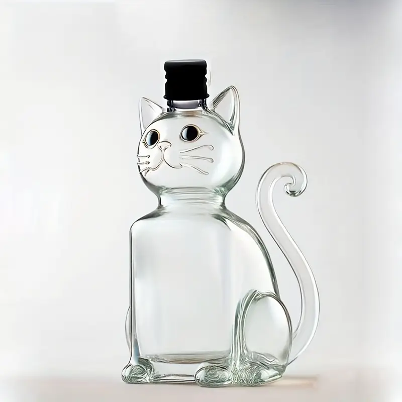 Cat Shaped Glass Wine And Whiskey Decanter