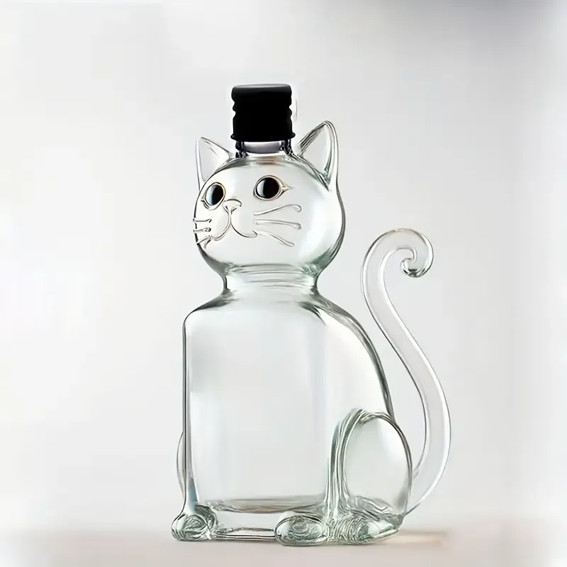 Cat Shaped Glass Wine And Whiskey Decanter
