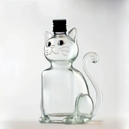 Cat Shaped Glass Wine And Whiskey Decanter