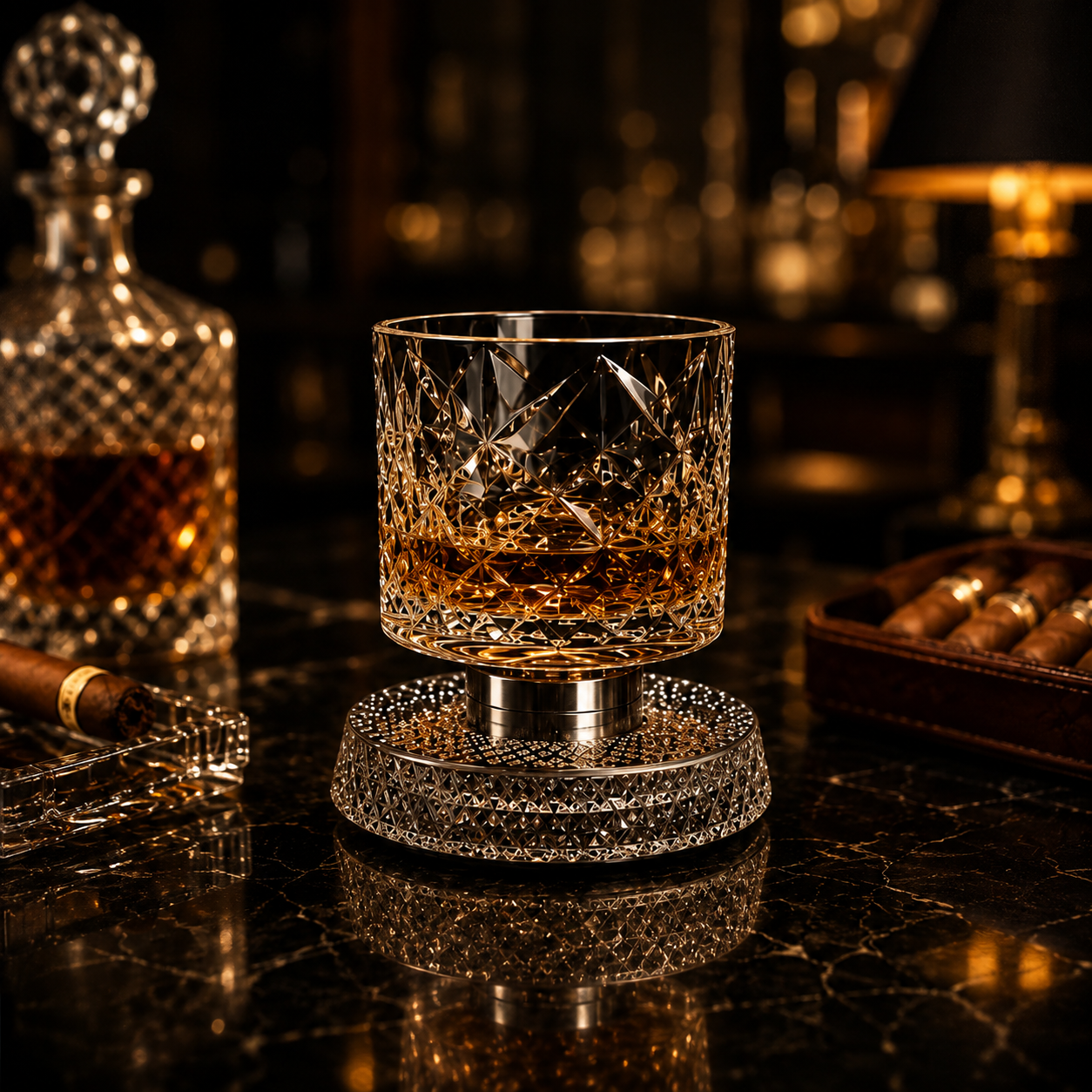 360 Degree Rotating Whiskey Glass For Stylish Drinking  