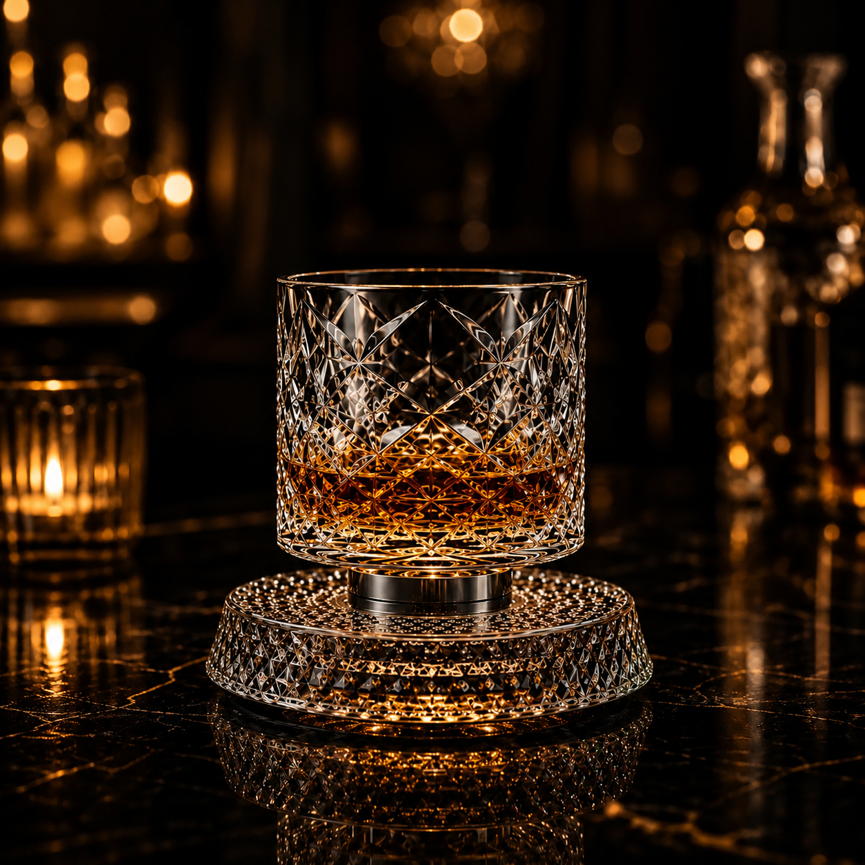360 Degree Rotating Whiskey Glass For Stylish Drinking  