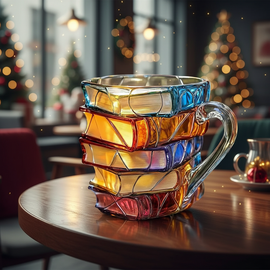 3D Pattern Book Mug For Christmas And Holiday Gift