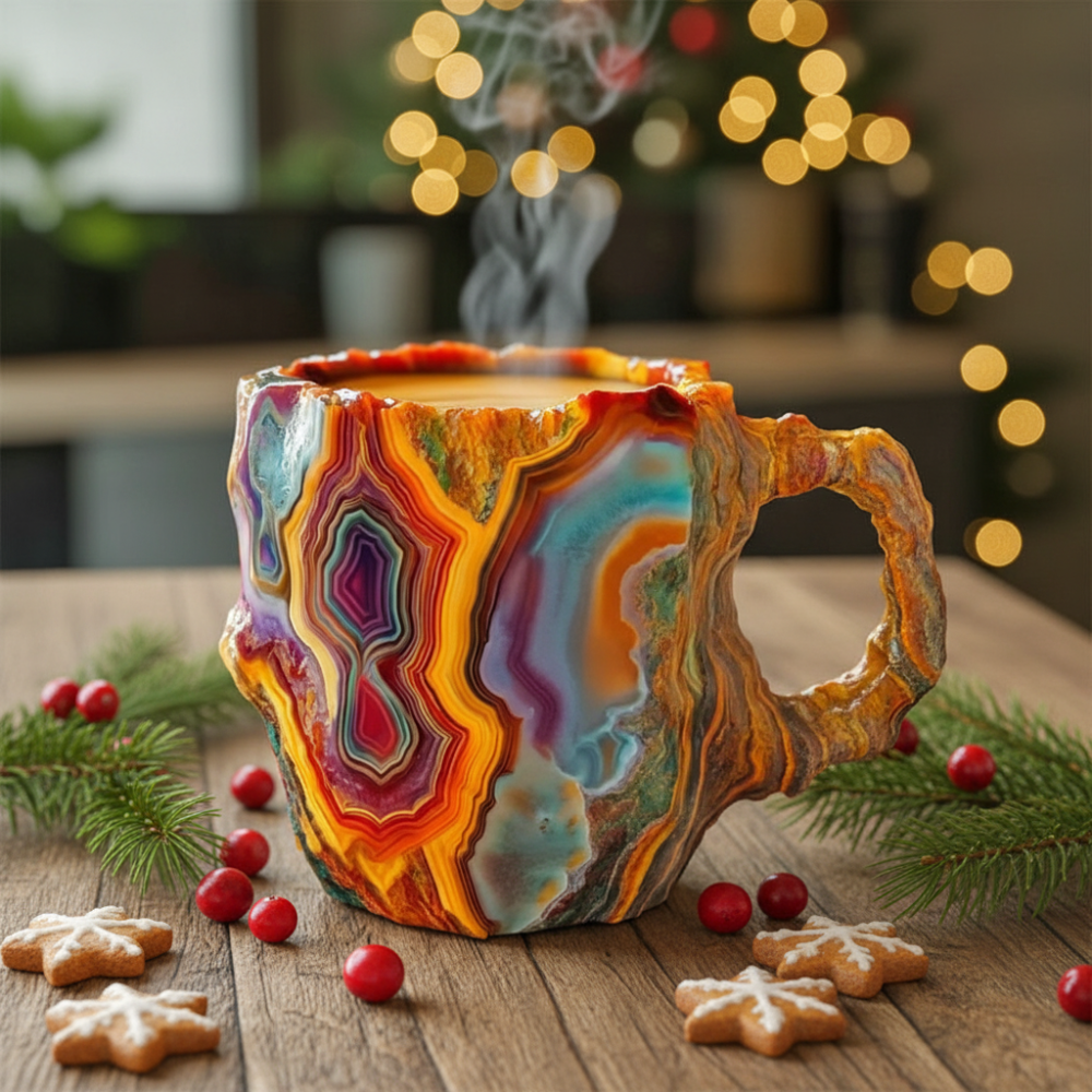 Christmas Mineral Crystal Coffee Mug For Holiday Gift