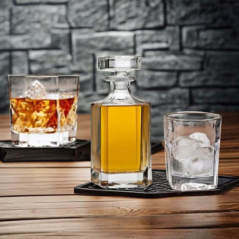 Classic Glass Whiskey Decanter With Airtight Stopper