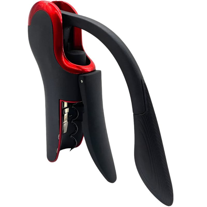 Compact Vertical Corkscrew - Easy Wine Bottle Opener with Foil Cutter