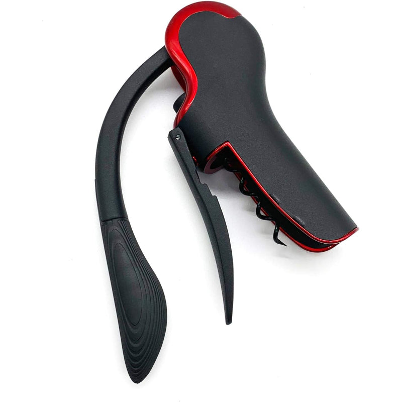 Compact Vertical Corkscrew - Easy Wine Bottle Opener with Foil Cutter