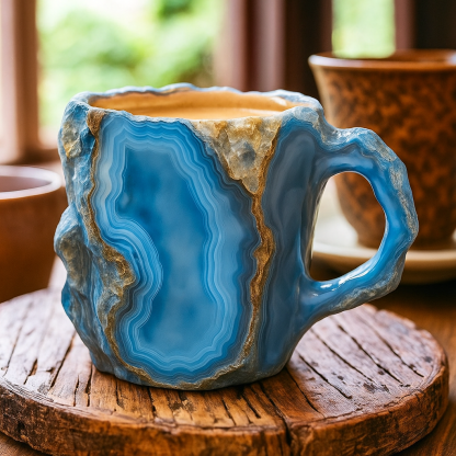 Crystal Inspired Ceramic Coffee Mug-Wine and Whiskey Decanter