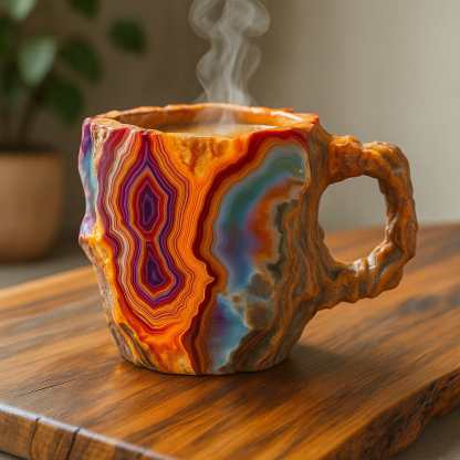 Crystal Inspired Ceramic Coffee Mug-Wine and Whiskey Decanter