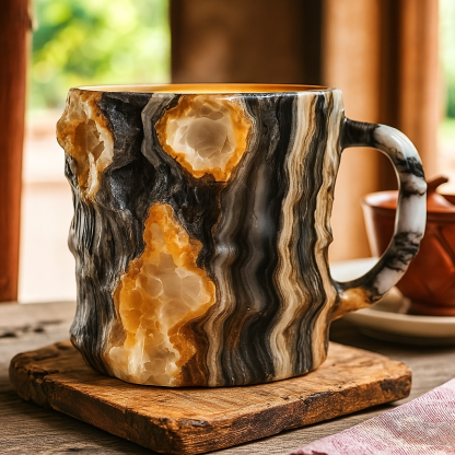 Crystal Inspired Ceramic Coffee Mug-Wine and Whiskey Decanter