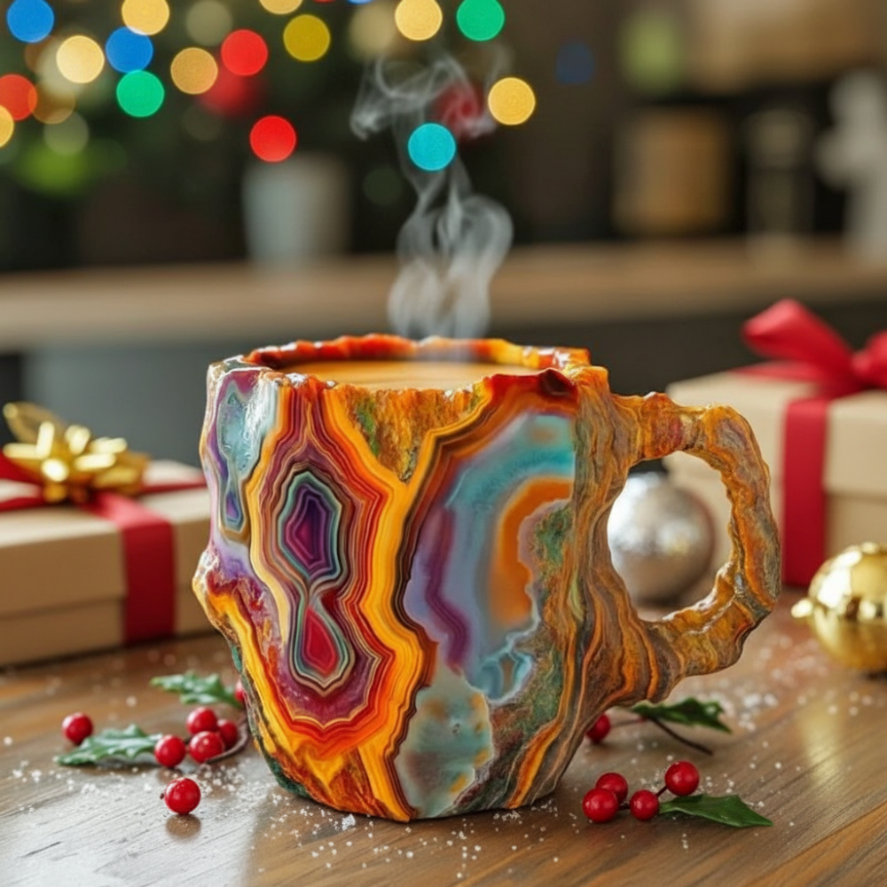 Crystal Mineral Coffee Mug For Christmas Celebration