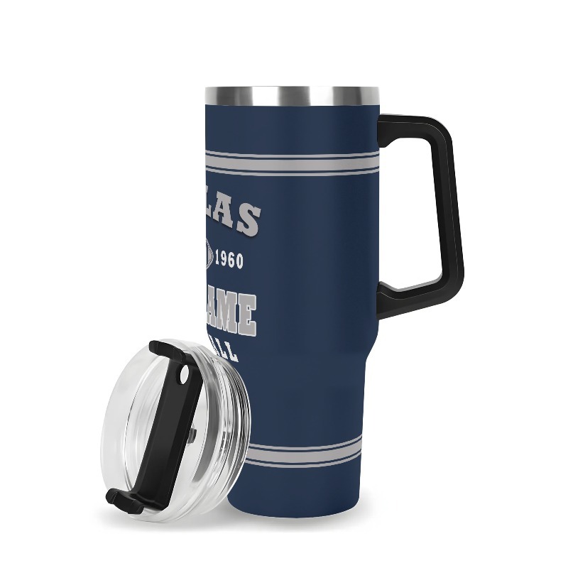 Custom 40oz Dallas City Theme Stainless Steel Insulated Tumbler with Lid and Straw