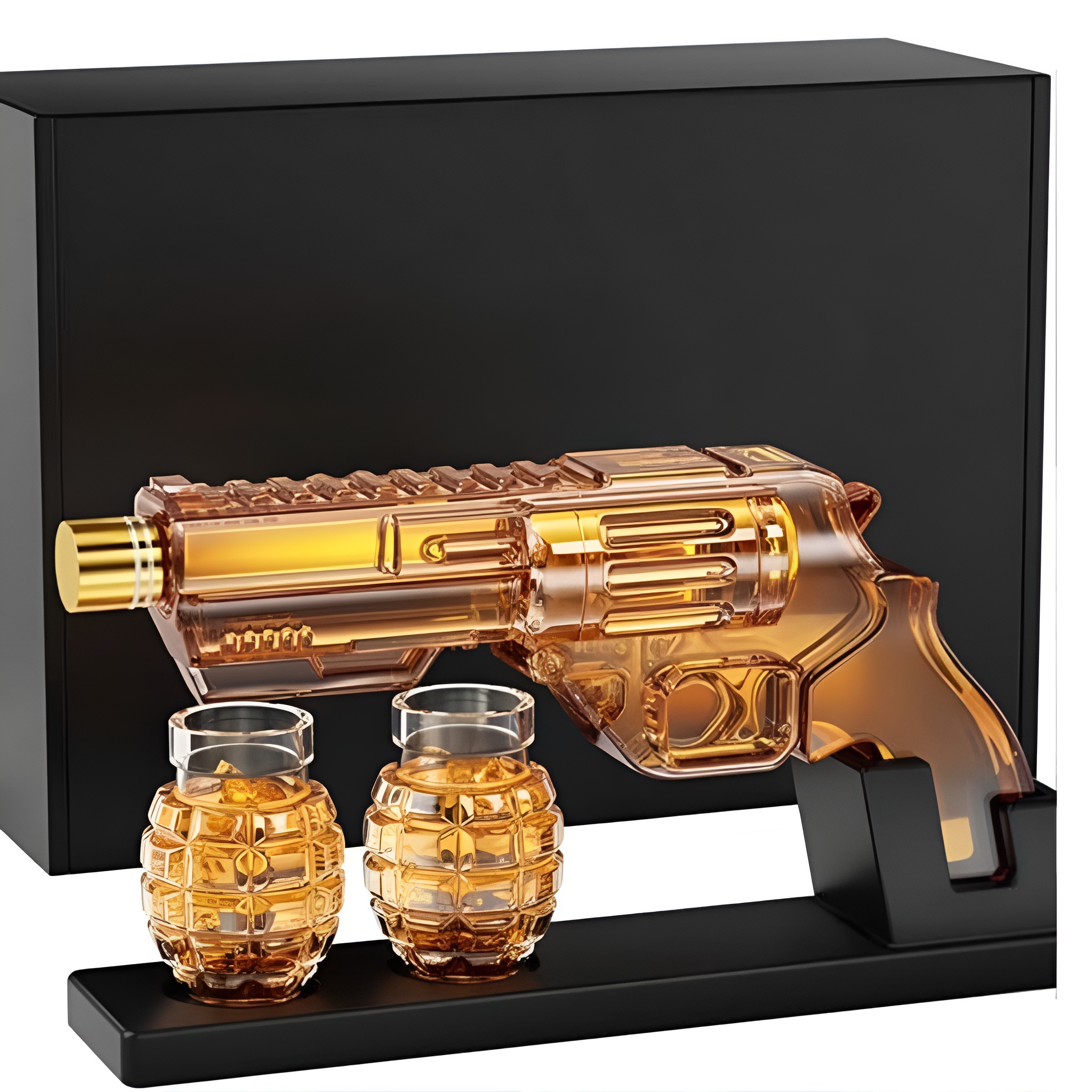 Decorative Flag Decanter Set With Glasses