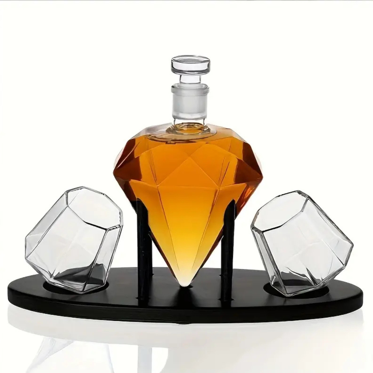 Diamond Shaped Wine Glass Set With Decanter