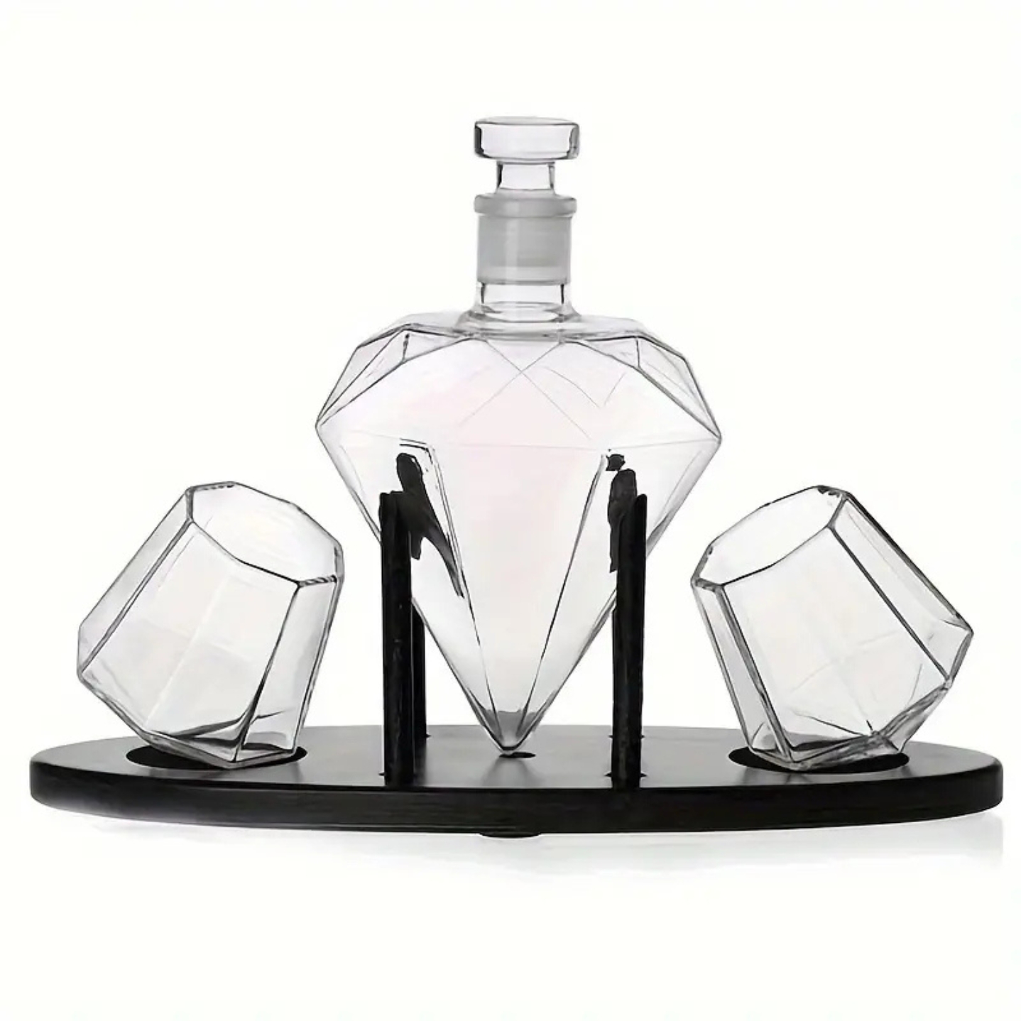 Diamond Shaped Wine Glass Set With Decanter