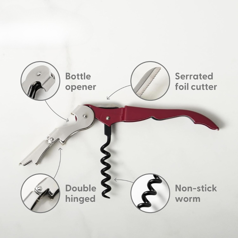 Double Hinged Corkscrew - Efficient Wine & Bottle Opener-Wine and Whiskey Decanter
