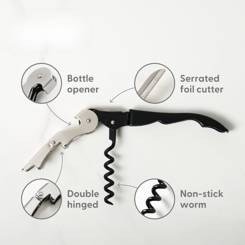 Portable Double Hinged Corkscrew Easy Wine Opening-Wine and Whiskey Decanter