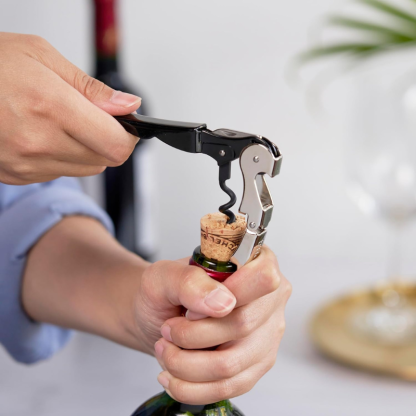 Double Hinged Waiters Corkscrew With Foil Cutter For Parties-Wine and Whiskey Decanter