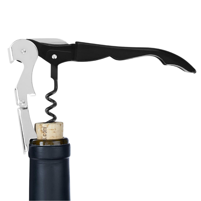 Double Hinged Waiters Corkscrew With Foil Cutter For Parties