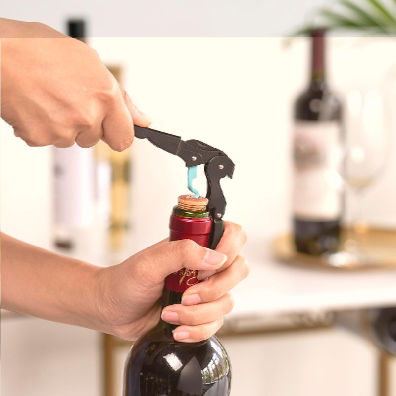 Double Hinged Waiters Corkscrew Stainless Steel Wine Opener