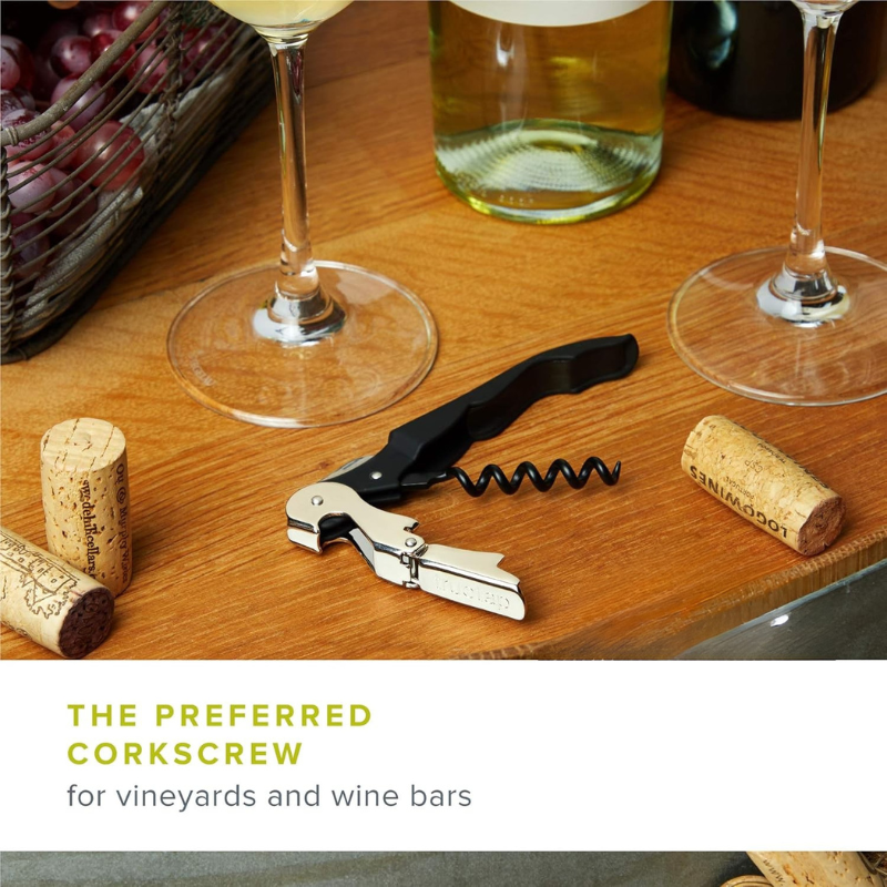 Double Hinged Waiters Corkscrew Stainless Steel Wine Opener-Wine and Whiskey Decanter