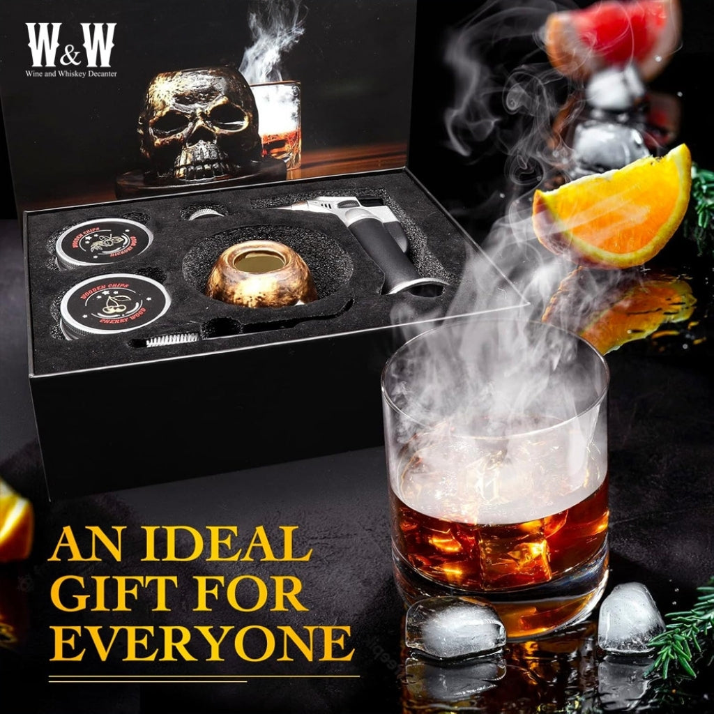 Drink Smoker Kit With Ceramic Lid-Wine and Whiskey Decanter
