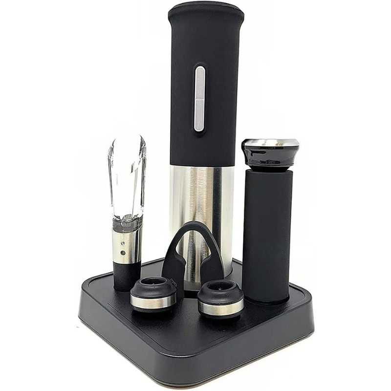 Electric Wine Opener Set With Charging Base And Accessories-Wine and Whiskey Decanter