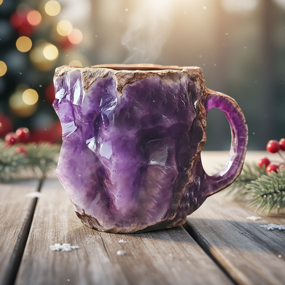 Elegant Mineral Crystal Coffee Mug For Christmas Holiday Gift