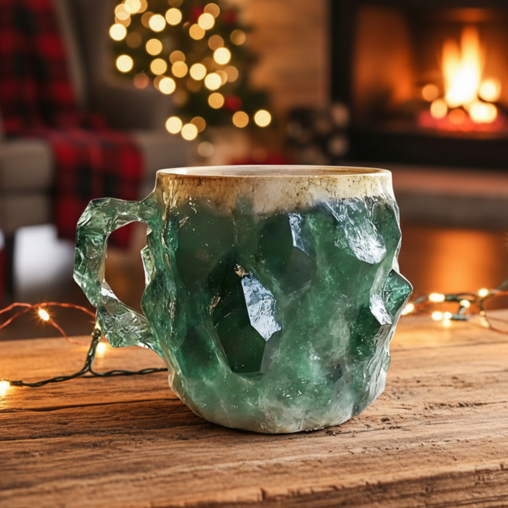 Elegant Mineral Crystal Coffee Mug For Christmas Holiday Gift