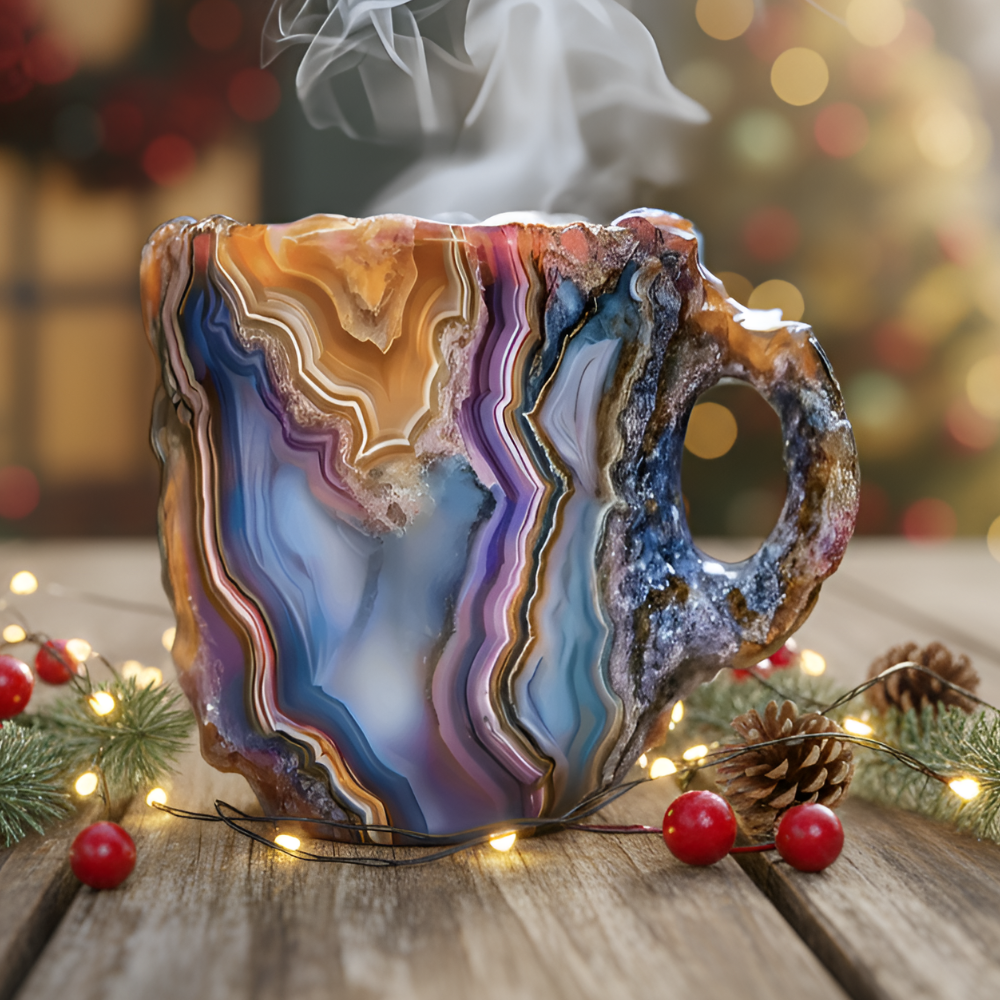 Elegant Mineral Crystal Coffee Mug For Christmas Holiday Gift