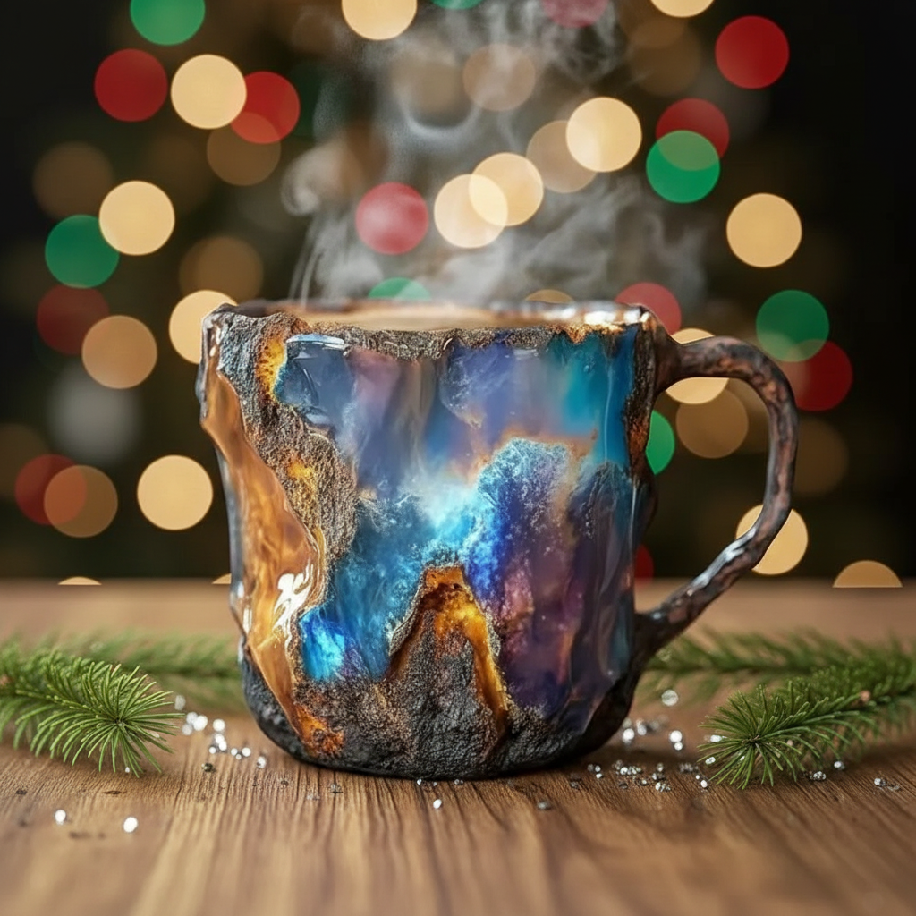 Elegant Mineral Crystal Coffee Mug For Christmas Holiday Gift