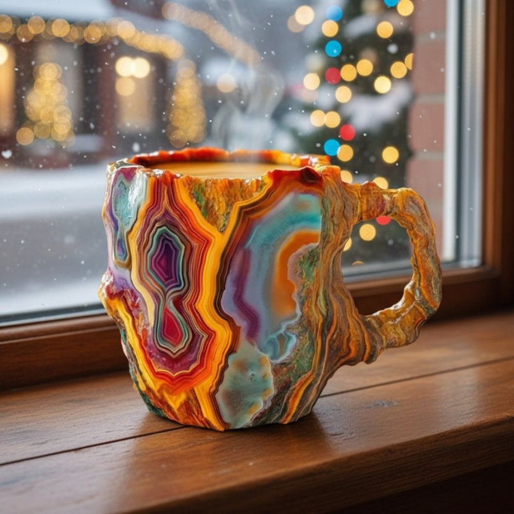 Elegant Mineral Crystal Coffee Mug For Christmas Holiday Gift