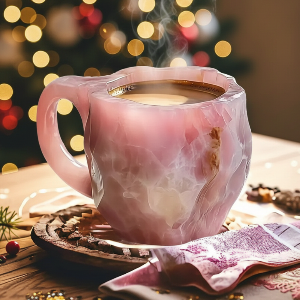 Elegant Mineral Crystal Coffee Mug For Christmas Holiday Gift