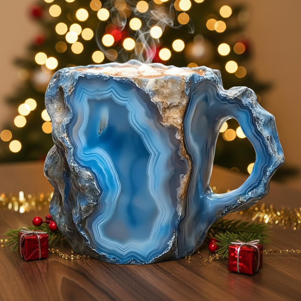 Elegant Mineral Crystal Coffee Mug For Christmas Holiday Gift