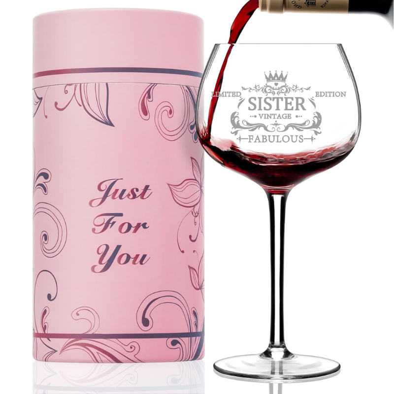 Engraved Crystal Wine Glass With Gift Box Packaging