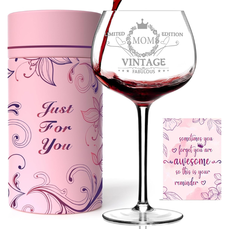 Engraved Crystal Wine Glass With Gift Box Packaging