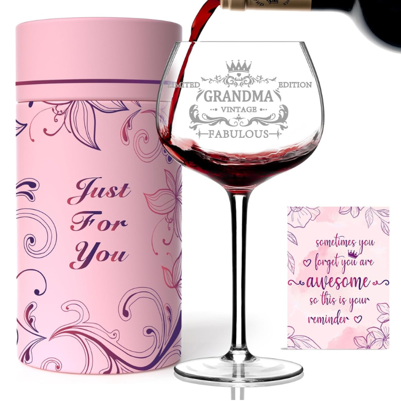 Engraved Crystal Wine Glass With Gift Box Packaging