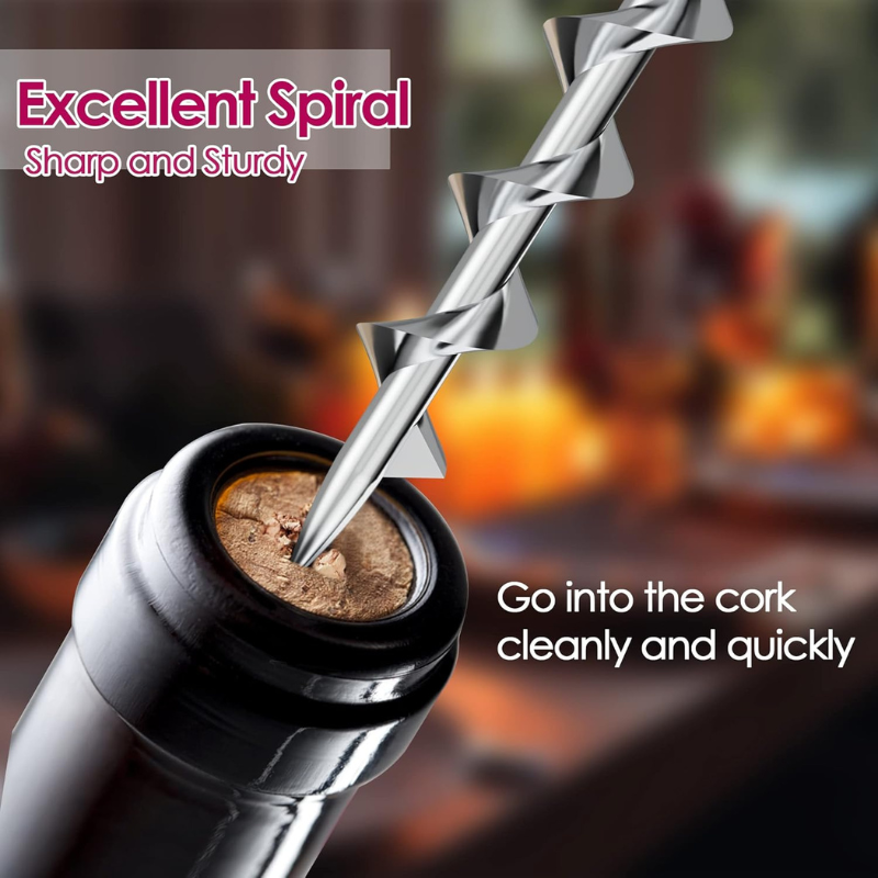 Stainless Steel Wing Corkscrew With Vibrant Non Slip Grip