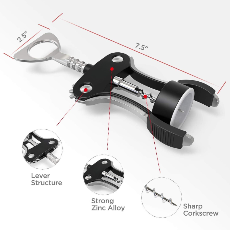 Ergonomic Wing Corkscrew Wine Opener For Home Parties