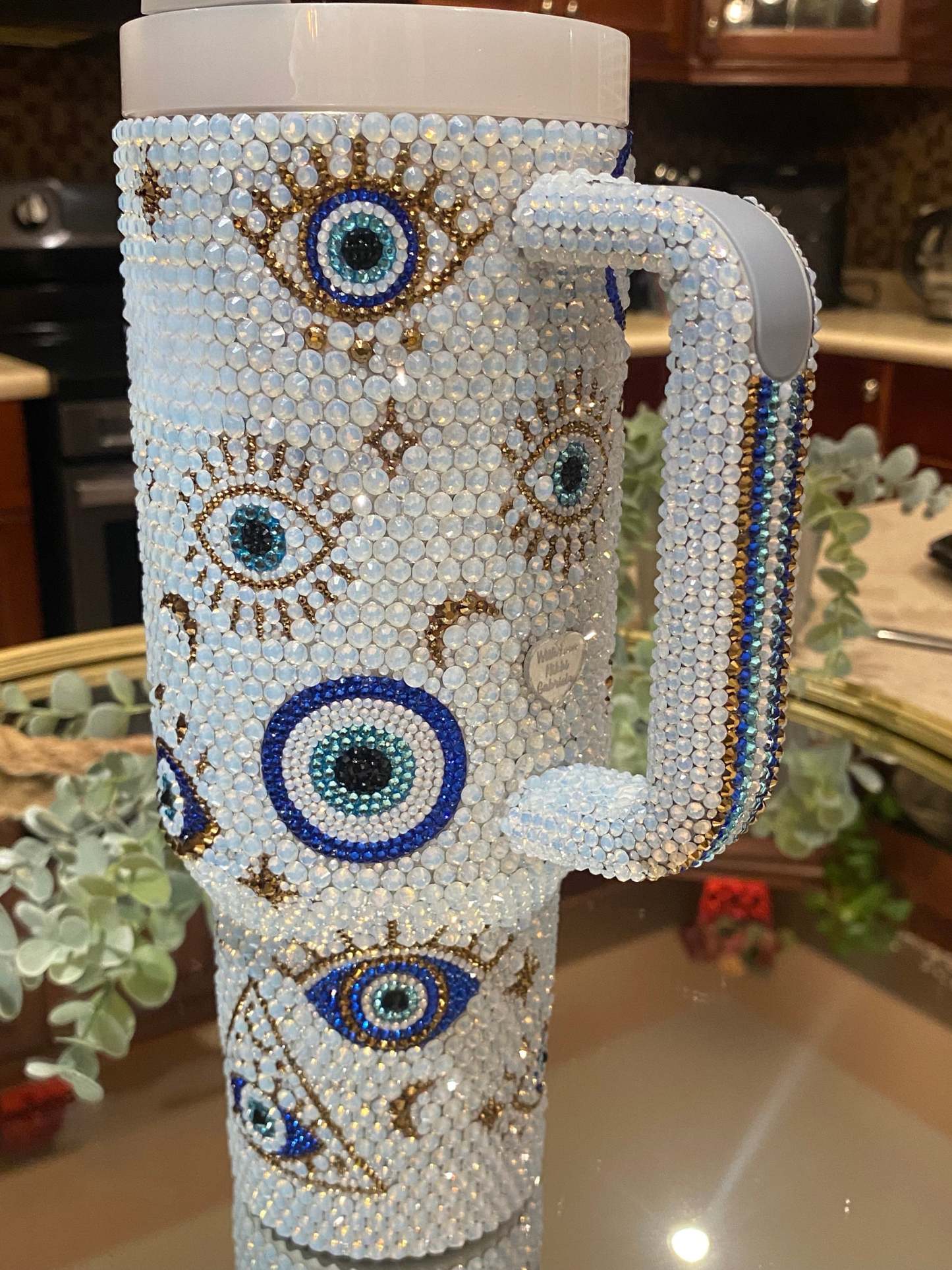 40Oz Opal Evil Eye Bling Tumbler-Wine and Whiskey Decanter