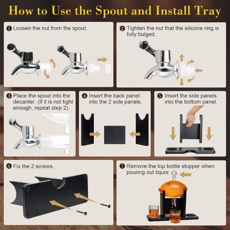 Football Whiskey Decanter Set Sports Barware Gift-Wine and Whiskey Decanter