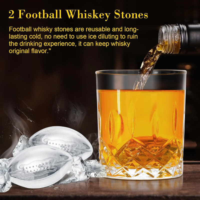 Football Whiskey Decanter Set Sports Barware Gift-Wine and Whiskey Decanter