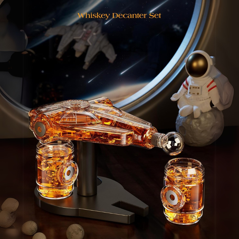 Spaceship Whiskey Decanter Set Galaxy Glasses Barware-Wine and Whiskey Decanter