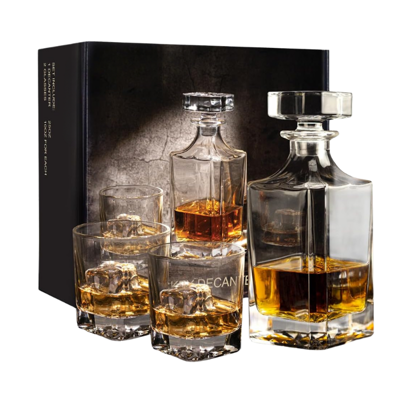 Geometric Whiskey Decanter Set For Stylish Whiskey Gift